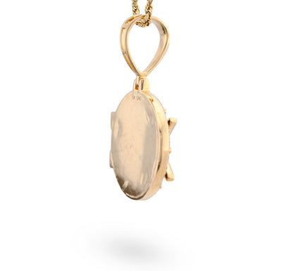 10K Yellow Gold Vault Door Memory Picture Pendant 0.6CT Natural Diamond Men Women Charm - Elite Jewelers - Charms & Pendants