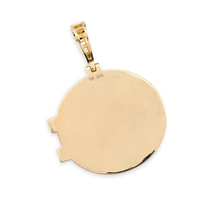 10K Yellow Gold Vault Door Memory Picture Pendant 1.2CT Natural Diamond Men Women Charm - Elite Jewelers - Charms & Pendants