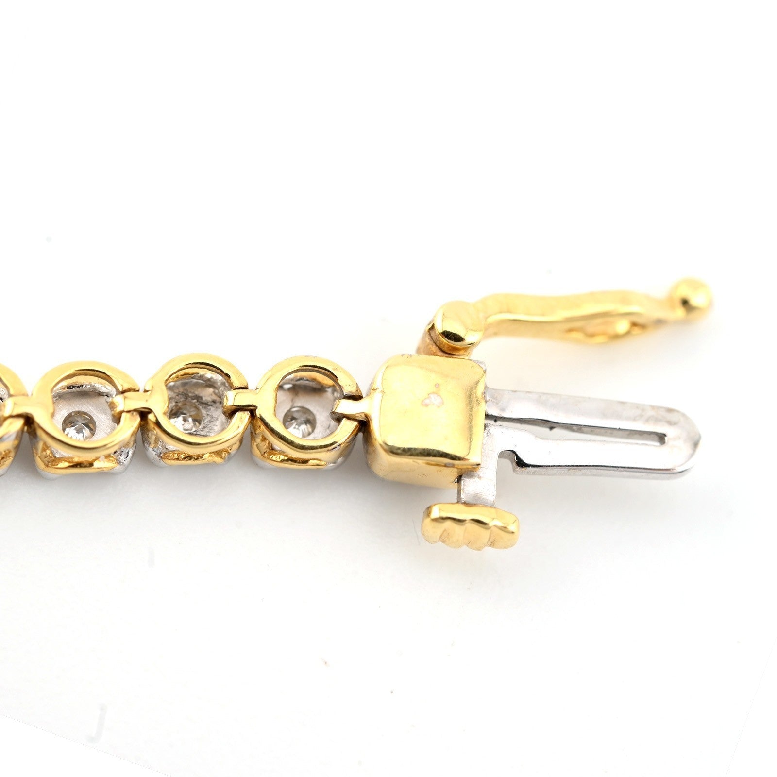 10k Yellow Gold Women 0.8CTW Baguette Diamond Heart Tennis Bracelet 7.6g 7Inch - Elite Jewelers - Bracelets