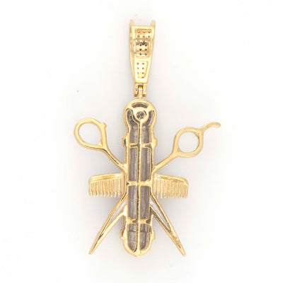 10K Yellow White Gold 0.55CT Diamond Enamel Barber Pole - Elite Jewelers - Charms & Pendants