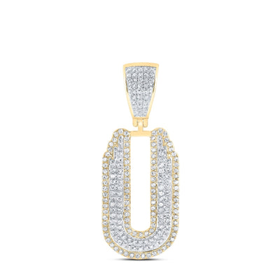 10k Yellow & White Gold 0.81 CTW Natural Diamond Initial "U" Charm 4.87g Pendant - Elite Jewelers - Charms & Pendants
