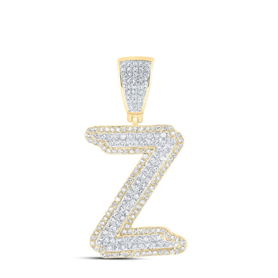 10k Yellow & White Gold 0.98 CTW Natural Diamond Initial "Z" Charm 4.51g Pendant - Elite Jewelers - Charms & Pendants