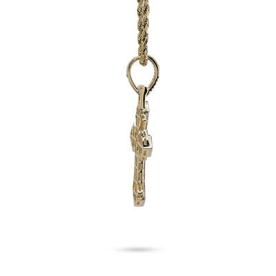 10k Yellow & White Gold 0.9CTW Natural Diamond Pave Cross Pendant 4.1g Charm - Elite Jewelers - Charms & Pendants