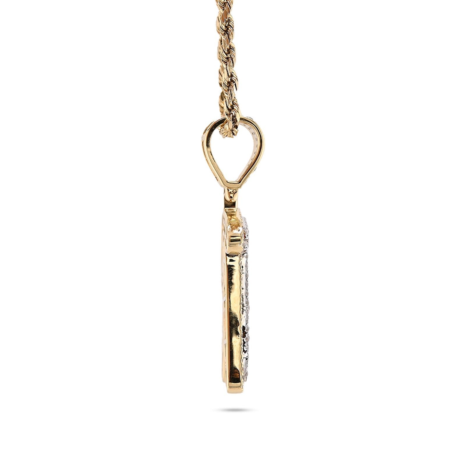 10k Yellow & White Gold 1 CTW Natural Diamond Initial "R" Pendant 4.7g Charm - Elite Jewelers - Charms & Pendants