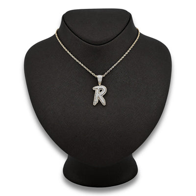 10k Yellow & White Gold 1 CTW Natural Diamond Initial "R" Pendant 4.7g Charm - Elite Jewelers - Charms & Pendants