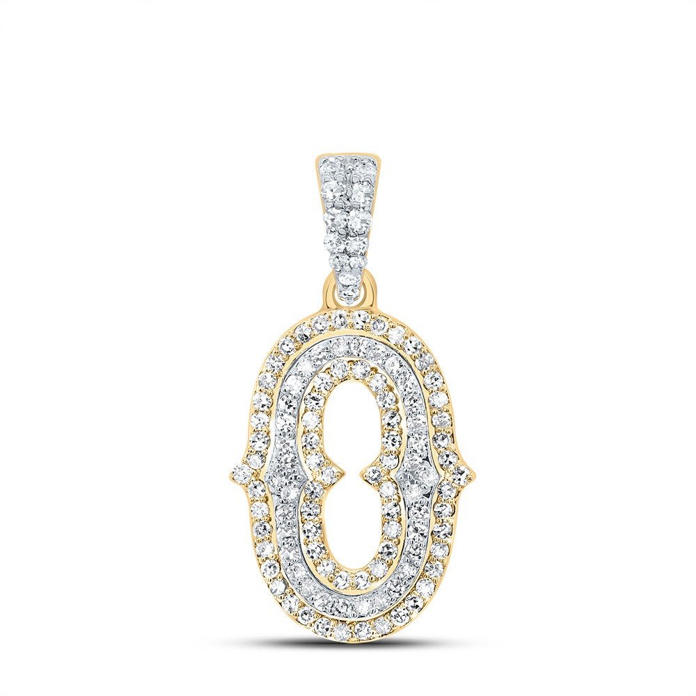 10k Yellow & White Gold 1.46g 0.34CTW Natural Diamond Initial "O" Pendant Charm - Elite Jewelers - Charms & Pendants