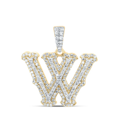 10k Yellow & White Gold 2.47g 0.53CTW Natural Diamond Initial "W" Pendant Charm - Elite Jewelers - Charms & Pendants