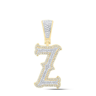 10k Yellow & White Gold 3.21g 0.51CTW Natural Diamond Initial "Z" Pendant Charm - Elite Jewelers - Charms & Pendants