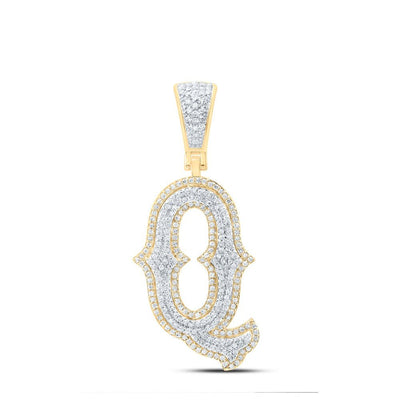 10k Yellow & White Gold 3.88g 0.67CTW Natural Diamond Initial "Q" Pendant Charm - Elite Jewelers - Charms & Pendants