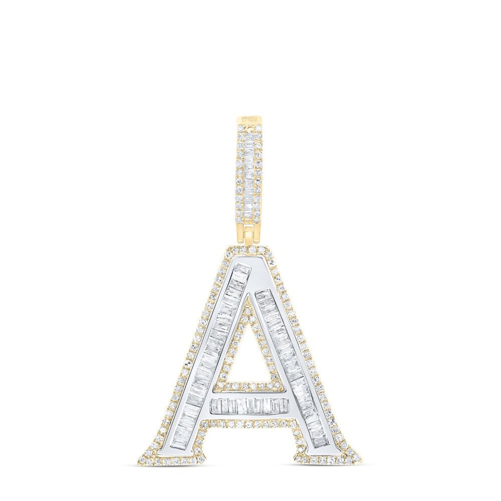 10k Yellow & White Gold 3.92g 0.87CTW Natural Diamond Initial "A" Pendant Charm - Elite Jewelers - Charms & Pendants