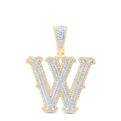 10k Yellow & White Gold 6.16g 0.97CTW Natural Diamond Initial "W" Pendant Charm - Elite Jewelers - Charms & Pendants