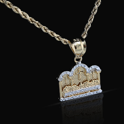 10k Yellow & White Gold Diamond - Cut Mens Last Supper Pendant Religious 2g Charm - Elite Jewelers - Charms & Pendants