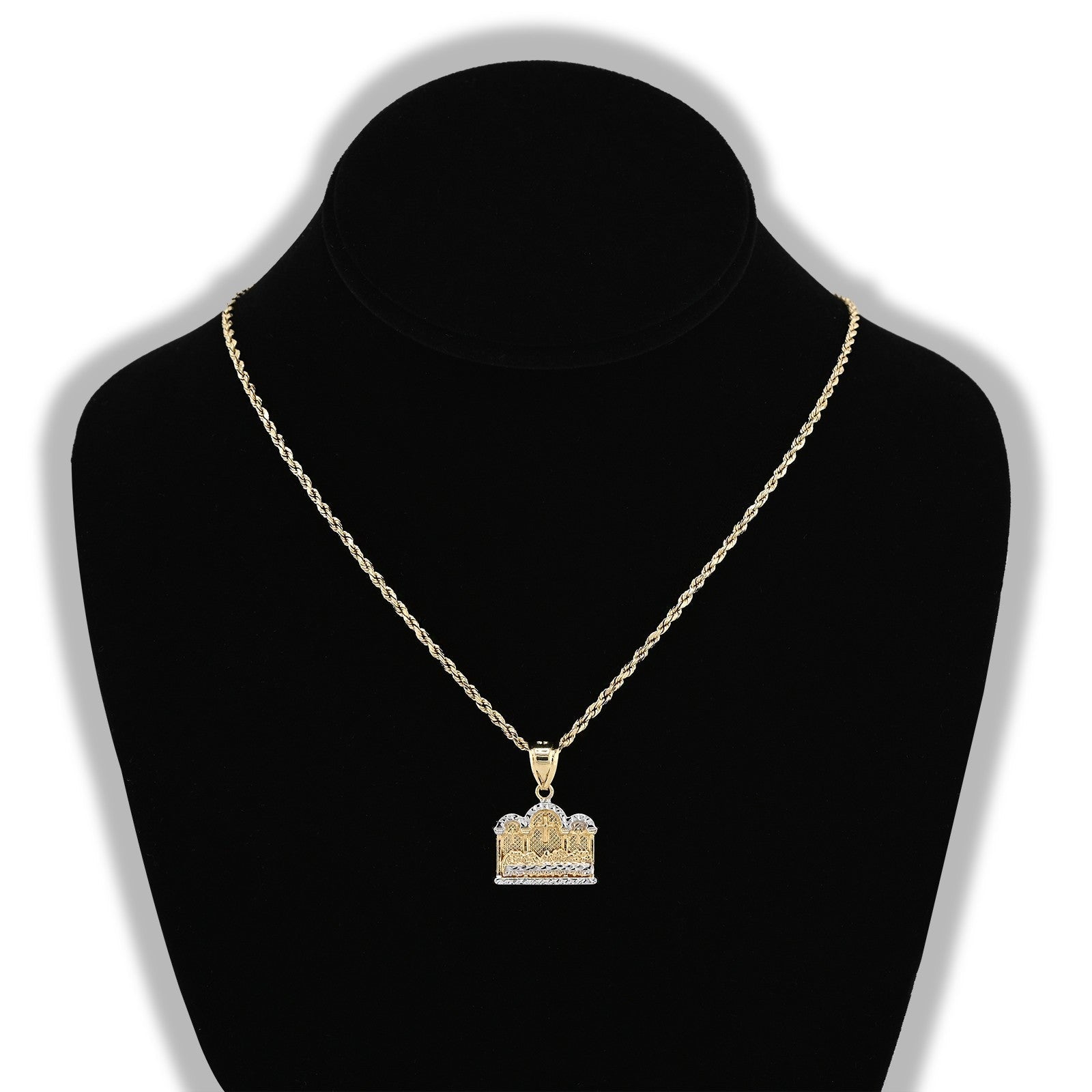 10k Yellow & White Gold Diamond - Cut Mens Last Supper Pendant Religious 2g Charm - Elite Jewelers - Charms & Pendants