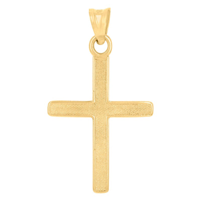 10k Yellow & White Gold Unisex Cross Religious Charm 1.3gms Diamond - Cut Pendant - Elite Jewelers - Charms & Pendants