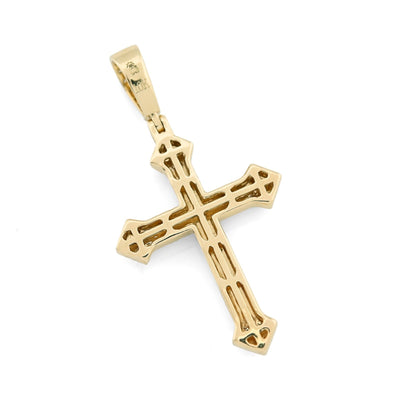 10k Yellow/White Gold 0.69CTW Natural Diamond Iced Out Cross Pendant 5.9g Charm - Elite Jewelers - Charms & Pendants