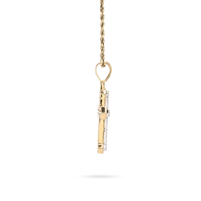 10k Yellow/White Gold 0.69CTW Natural Diamond Iced Out Cross Pendant 5.9g Charm - Elite Jewelers - Charms & Pendants