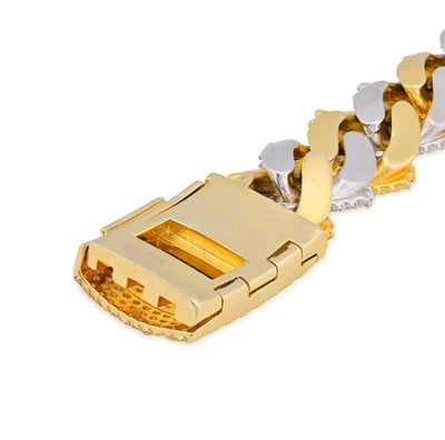 10K Yellow/White Gold 2 Tone 13.99CT Natural Diamond 8.25" 15.2MM Cuban Link 82.6G Men Bracelet - Elite Jewelers - Bracelets