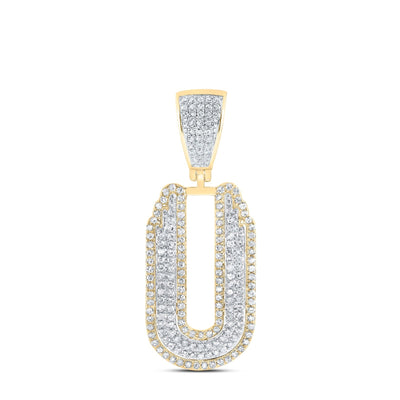 10k Yellow/White Gold 4.87g 0.81CT Natural Diamond Initial "U" Pendant Men Charm - Elite Jewelers - Charms & Pendants