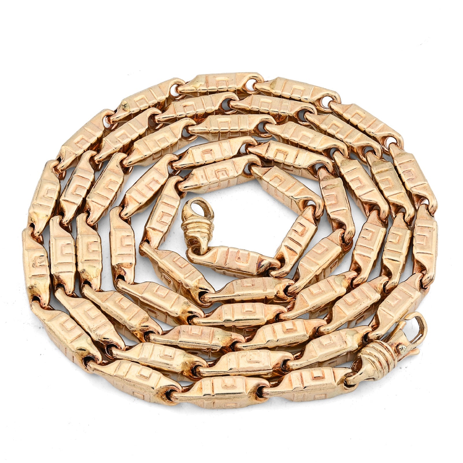 10K Yellow/White Gold Two Tone Gucci Link 26" Men Necklace 19MM Chain 55g - Elite Jewelers - Necklaces