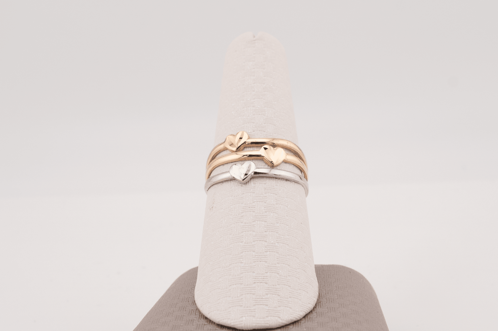 10kt 3 Tone Yellow, White & Rose Gold 1.9g Heart Shaped Women Ring Size 7.5 - Elite Jewelers - Rings