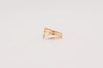10kt 3 Tone Yellow, White & Rose Gold 1.9g Heart Shaped Women Ring Size 7.5 - Elite Jewelers - Rings