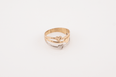 10kt 3 Tone Yellow, White & Rose Gold 1.9g Heart Shaped Women Ring Size 7.5 - Elite Jewelers - Rings