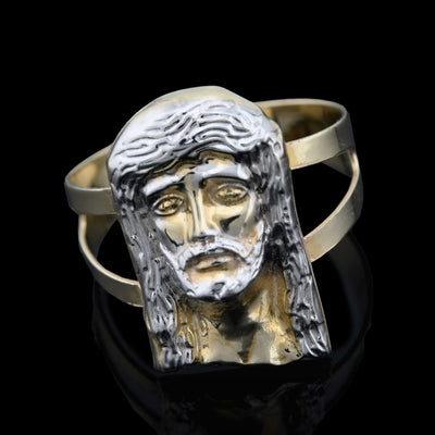 10kt Pure Solid Yellow Gold Jesus Head Ring Men Women 2 Tone Religious Ring 2.6g - Elite Jewelers - Rings