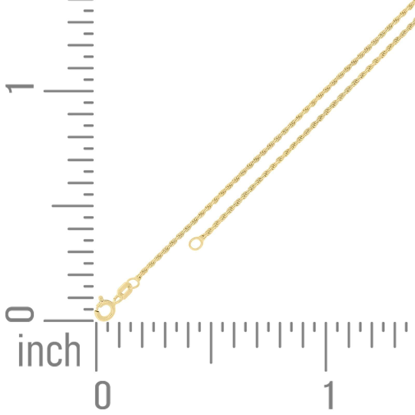 10kt Yellow Gold 1.5mm Rope Chain Necklace with Diamond Cuts 20 Inch - Elite Jewelers - Necklaces & Chains