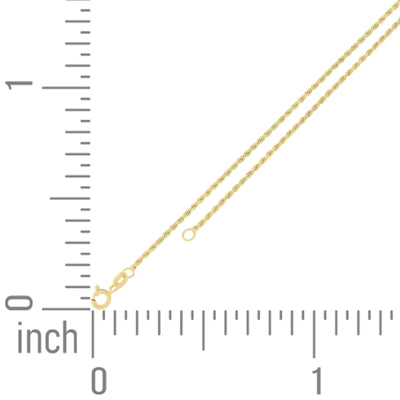 10kt Yellow Gold 1.5mm Rope Chain Necklace with Diamond Cuts 20 Inch - Elite Jewelers - Necklaces & Chains