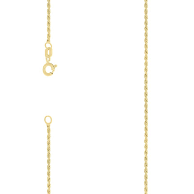 10kt Yellow Gold 1.5mm Rope Chain Necklace with Diamond Cuts 20 Inch - Elite Jewelers - Necklaces & Chains
