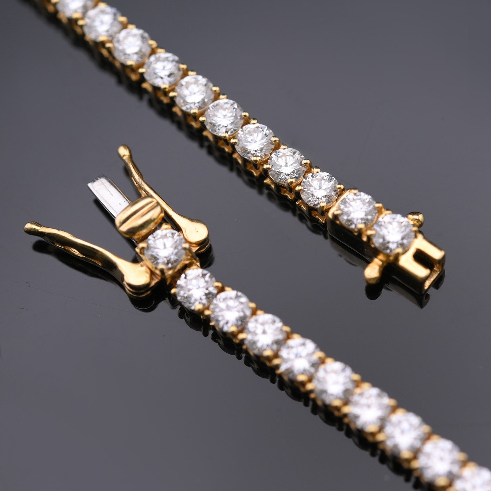 10KT Yellow Gold 17CTW Lab Created Diamond 22'' Tennis Chain 3MM - Elite Jewelers - Necklaces & Chains
