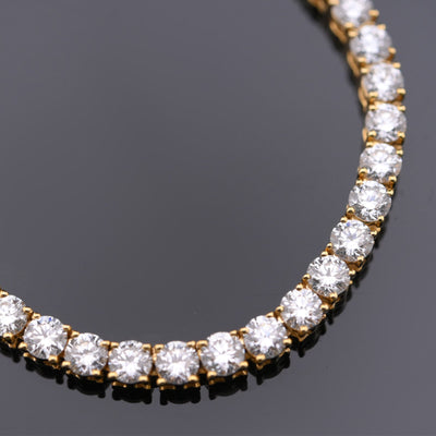 10KT Yellow Gold 17CTW Lab Created Diamond 22'' Tennis Chain 3MM - Elite Jewelers - Necklaces & Chains