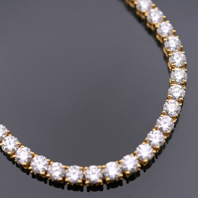 10KT Yellow Gold 17CTW Lab Created Diamond 22'' Tennis Chain 3MM - Elite Jewelers - Necklaces & Chains