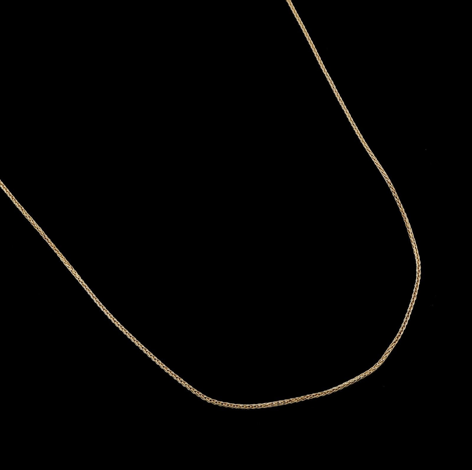 10kt Yellow Gold 1mm Solid Franco Chain Women Men Wheat Spiga Necklace 22" 2.6g - Elite Jewelers - Necklaces & Chains