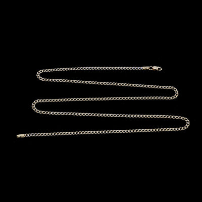 10kt Yellow Gold 2.5mm Curb Cuban Chain Men Women Necklace 20" Diamond Cuts 2.6g - Elite Jewelers - Necklaces & Chains