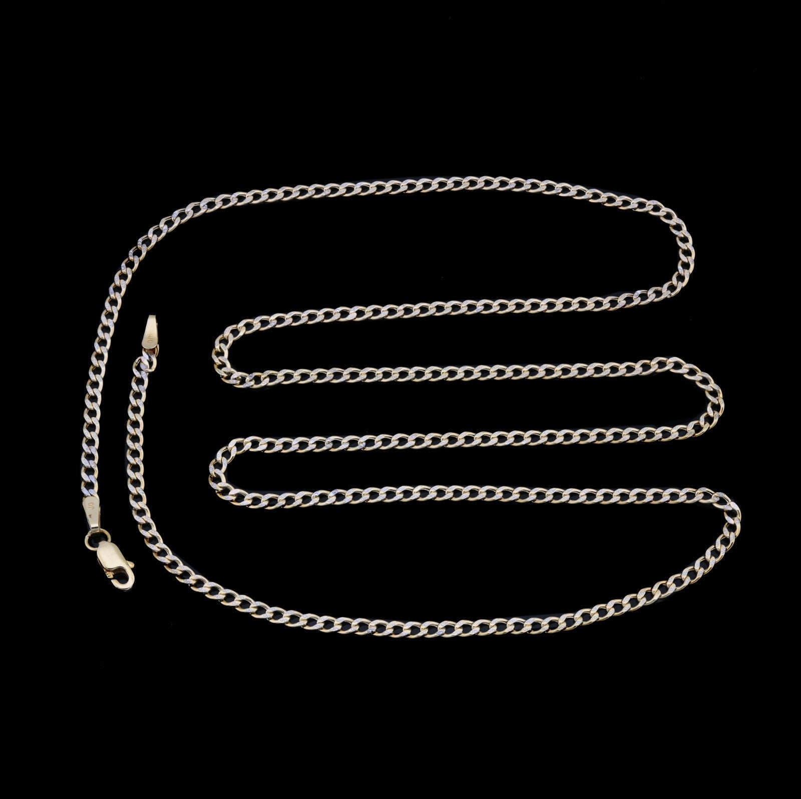 10kt Yellow Gold 2.5mm Curb Cuban Chain Men Women Necklace 20" Diamond Cuts 2.6g - Elite Jewelers - Necklaces & Chains