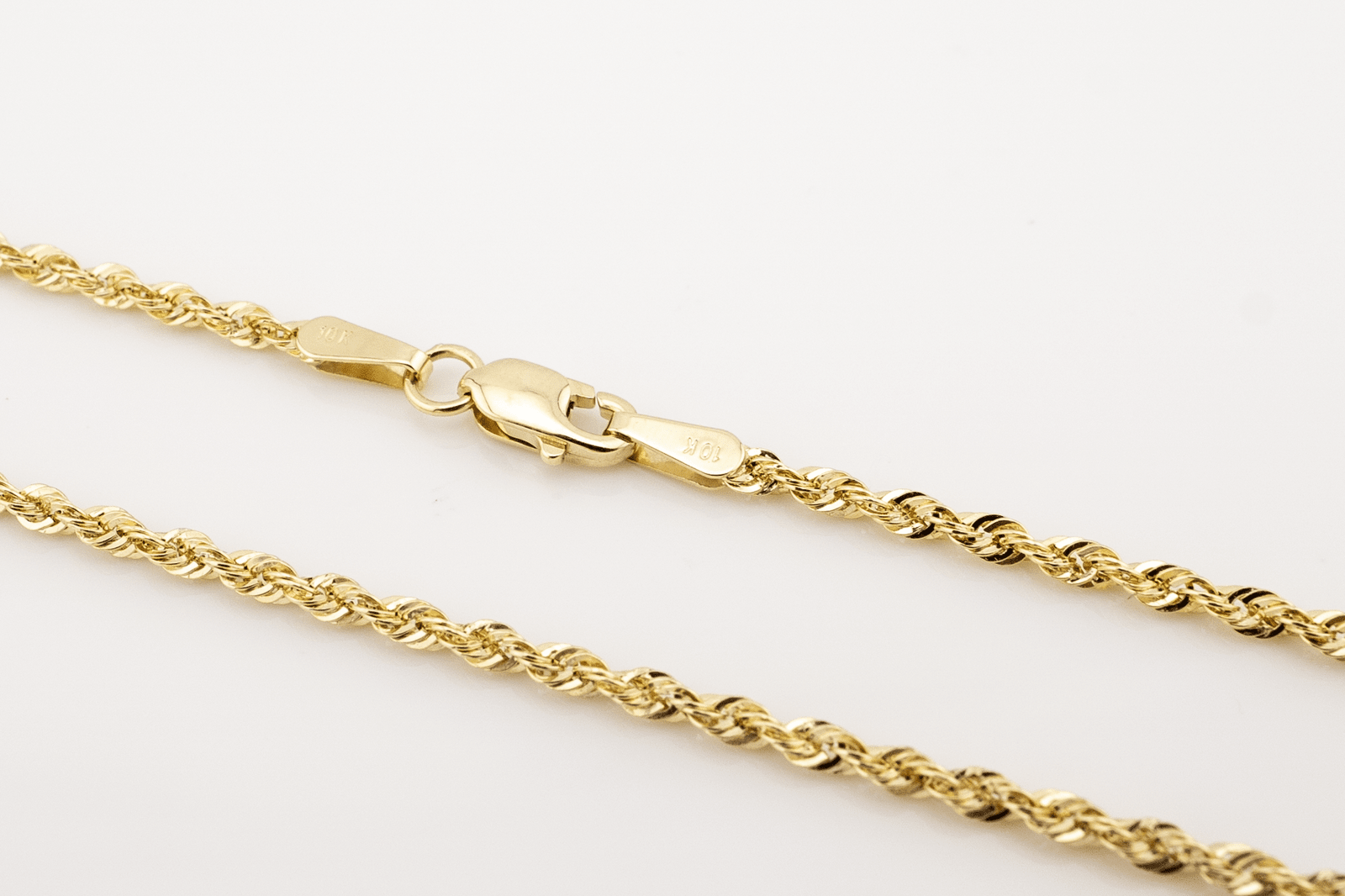 10kt Yellow Gold 2mm Rope Chain Necklace 20 Inches with Diamond Cuts approx 1.7g - Elite Jewelers - Necklaces & Chains