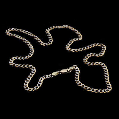 10kt Yellow Gold 4mm Curb Cuban Chain Women Men Necklace 20" Diamond Cuts 4.5g - Elite Jewelers - Necklaces & Chains