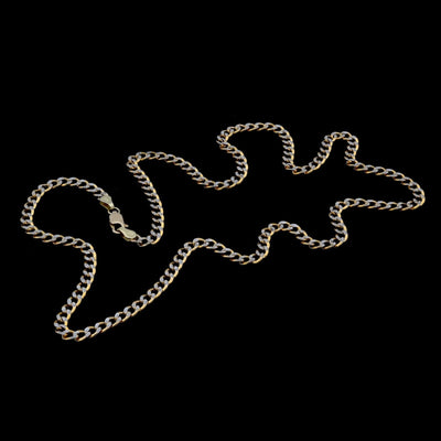10kt Yellow Gold 4mm Curb Cuban Chain Women Men Necklace 20" Diamond Cuts 4.5g - Elite Jewelers - Necklaces & Chains