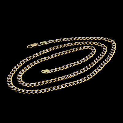 10kt Yellow Gold 4mm Curb Cuban Chain Women Men Necklace 20" Diamond Cuts 4.5g - Elite Jewelers - Necklaces & Chains