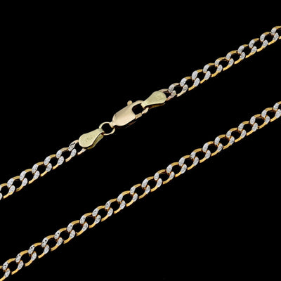 10kt Yellow Gold 4mm Curb Cuban Chain Women Men Necklace 20" Diamond Cuts 4.5g - Elite Jewelers - Necklaces & Chains
