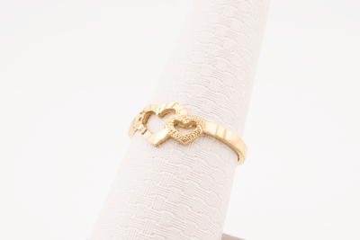 10kt Yellow Gold Dual Heart Ring, Women Ring Jewelry 1.6g - Elite Jewelers - Rings