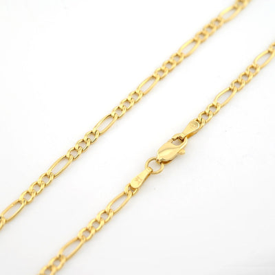 10kt Yellow Gold Figaro Link Bracelet 8'' Chain 2mm Women Men Necklace 1.2 g - Elite Jewelers - Bracelets