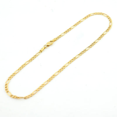 10kt Yellow Gold Figaro Link Bracelet 8'' Chain 2mm Women Men Necklace 1.2 g - Elite Jewelers - Bracelets
