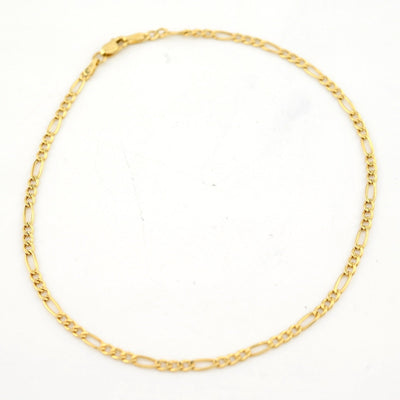 10kt Yellow Gold Figaro Link Bracelet 8'' Chain 2mm Women Men Necklace 1.2 g - Elite Jewelers - Bracelets