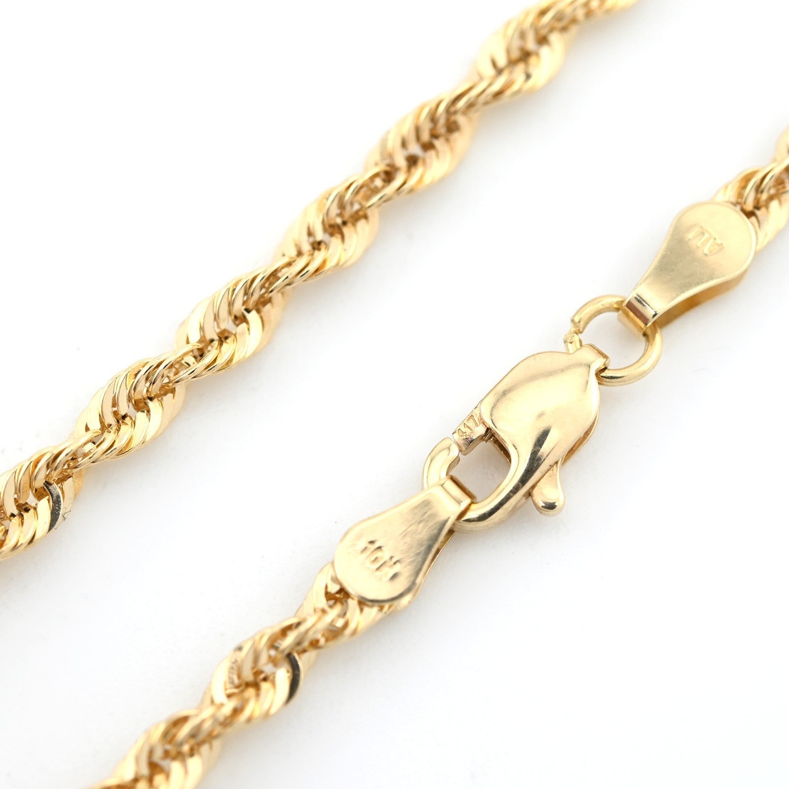 10kt Yellow Gold Rope Bracelet 8'' Chain 3mm Women Men Necklace 2g - Elite Jewelers - Bracelets