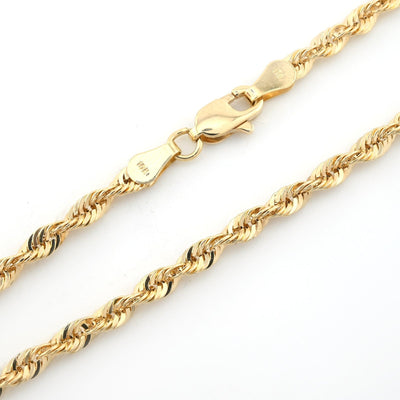 10kt Yellow Gold Rope Bracelet 8'' Chain 3mm Women Men Necklace 2g - Elite Jewelers - Bracelets