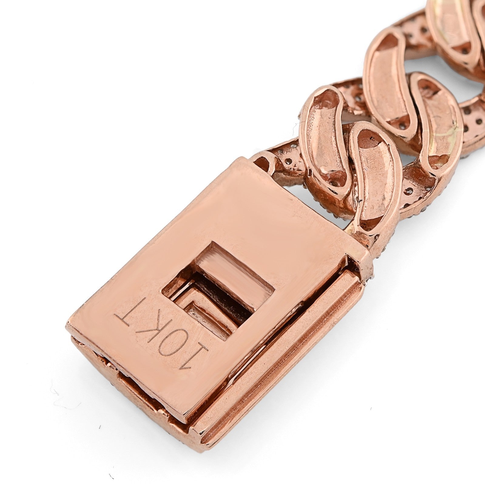 10MM 10k Rose Gold 23.2gms 5.6CTW Natural Diamond Mens Cuban Bracelet 7.5 Inches - Elite Jewelers - Bracelets