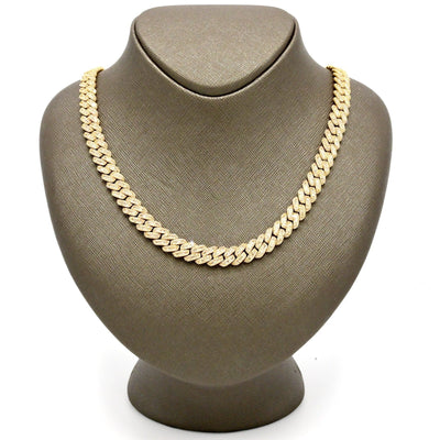 10MM 10k Yellow Gold 21In 19CTW Natural Baguette Diamond Cuban Link Chain 53.7g - Elite Jewelers - Necklaces & Chains