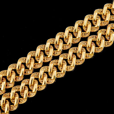 10MM 10k Yellow Gold 21In 19CTW Natural Baguette Diamond Cuban Link Chain 53.7g - Elite Jewelers - Necklaces & Chains